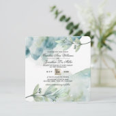 Aquarelle botanique Invitations de mariage personn (Debout devant)