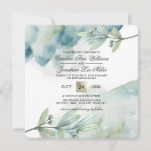 Aquarelle botanique Invitations de mariage personn (Devant)