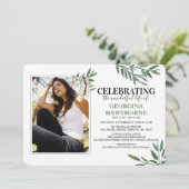 Aquarelle botanique Memorial Photo Invitation (Debout devant)