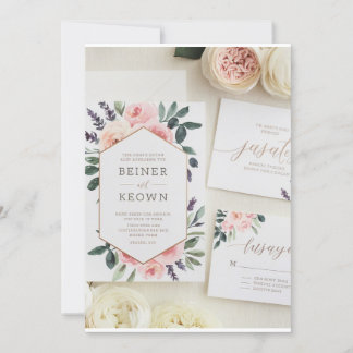 Aquarelle botanique moderne Faire-part de mariage