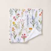Aquarelle botanique moderne fleur sauvage (Gant de toilette)