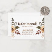 Aquarelle Botanique Nous avons Déménagé Carte Fair (Devant/Arrière en situation)