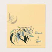 Aquarelle botanique Peace Love Christmas Card (Outside Unfolded)