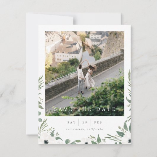 Aquarelle botanique Photo Enregistrer la carte Dat (Dos)