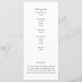 Aquarelle botanique Programme de mariage vert (Dos)