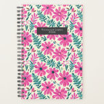 Aquarelle Botanique Rose Daisies<br><div class="desc">Motif d'inspiration aquarelle avec illustrations de marguerites roses et de verdure botanique.</div>