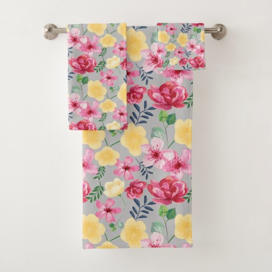 Aquarelle botanique serviette Fleurs (En situation)