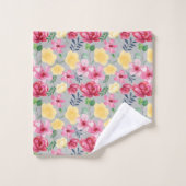 Aquarelle botanique serviette Fleurs (Gant de toilette)