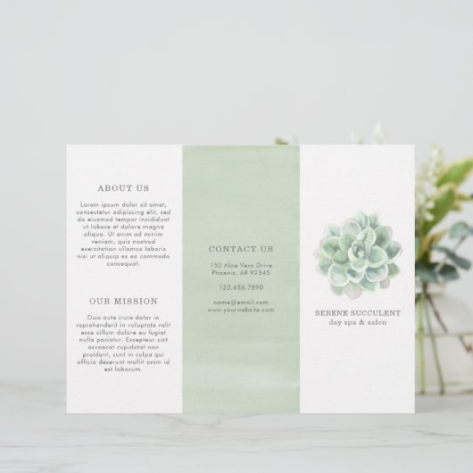 Aquarelle botanique Succulente triple Brochure (Debout devant)