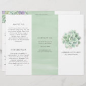 Aquarelle botanique Succulente triple Brochure (Devant / Derrière)