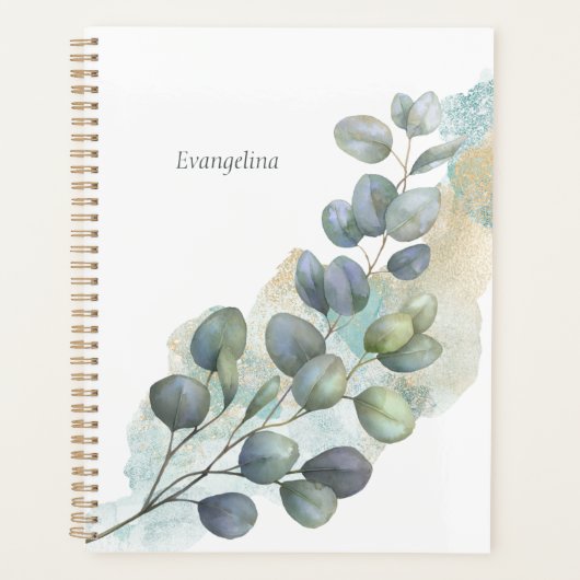 Aquarelle Botanique Vert Eucalyptus (Devant)