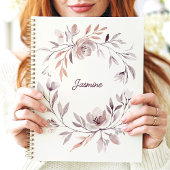 Aquarelle bouillie couronne florale Nom personnali