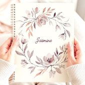 Aquarelle bouillie couronne florale Nom personnali