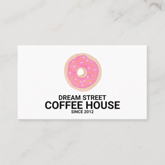 Aquarelle Boulangerie Donut Carte de visite tendan (Devant)