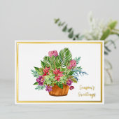 Aquarelle Bouquet botanique de Noël blanc Vacances (Debout devant)