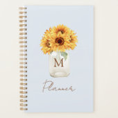 Aquarelle Bouquet de tournesol rustique dans Mason (Devant)