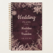 Aquarelle Bourgogne avec mariage Rose d'hiver d'or (Devant)