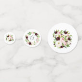 Aquarelle Bourgogne Baby shower Floral Confetti (Devant)