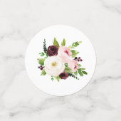 Aquarelle Bourgogne Baby shower Floral Confetti (Petit recto)