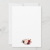 Aquarelle Bourgogne Faire-part de mariage Floral (Dos)
