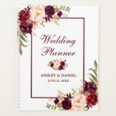 Aquarelle Bourgogne Floral Mariage or (Devant)