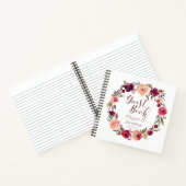 Aquarelle Bourgogne Floral Wreath Livre d'or | (Intérieur)