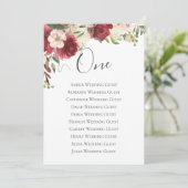 Aquarelle Bourgogne Florale Table Un Siège Carte (Debout devant)