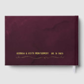 Aquarelle Bourgogne Gold Script Mariage élégant (Verso)