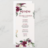 Aquarelle Bourgogne | Menu Floral Mariage Dinner M (Devant / Derrière)