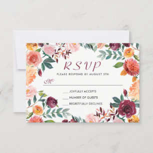 Aquarelle Bourgogne Orange rose Fleur RSVP