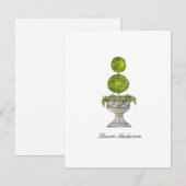 Aquarelle Boxwood topiaire Carte de remerciements (Devant / Derrière)