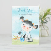 Aquarelle Boy Cow Farm Merci (Debout devant)