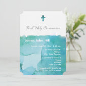 Aquarelle Boy First Communion Invitation (Debout devant)