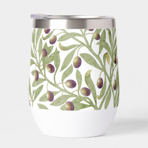 Aquarelle Branche de Laurier Vert Sage Botanique
