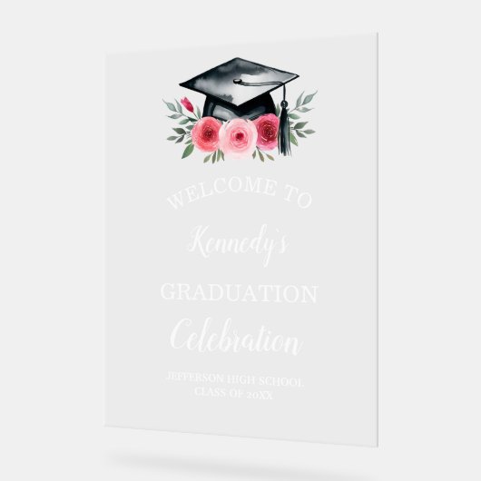 Aquarelle Bright & Bold Rose Florals Graduation (Angle)