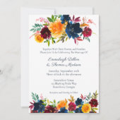 Aquarelle brillante Faire-part de mariage florale (Devant)