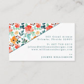 Aquarelle brillante Fleurs d'été Carte de visite (Dos)