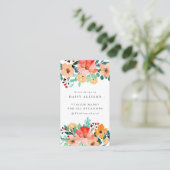 Aquarelle brillante Fleurs d'été Carte de visite (Debout devant)