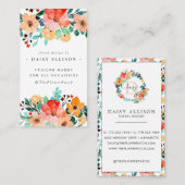 Aquarelle brillante Fleurs d'été Carte de visite (Devant / Derrière)