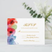 Aquarelle brillante Fleurs florales Mariage RSVP (Debout devant)