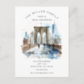 Aquarelle Brooklyn Bridge Moving Faire-part (Devant)