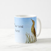 Aquarelle Brown Bittern Bird Peinture de café Mug (Devant droit)