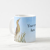 Aquarelle Brown Bittern Bird Peinture de café Mug (Devant gauche)