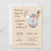 Aquarelle Brunch de Pâques et invitation à la chas (Devant)