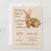Aquarelle Brunch de Pâques et invitation à la chas (Devant)