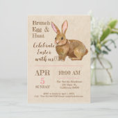 Aquarelle Brunch de Pâques et invitation à la chas (Debout devant)