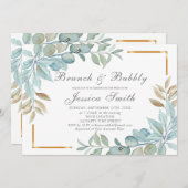 Aquarelle Brunch et Bubbly Invitation (Devant / Derrière)