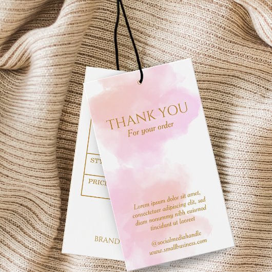 Aquarelle Brush Gold Hang tag