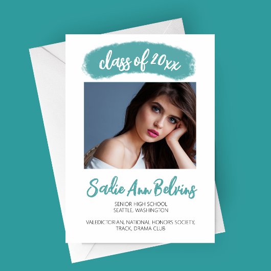 Aquarelle Brush Stroke Graduation Faire-part