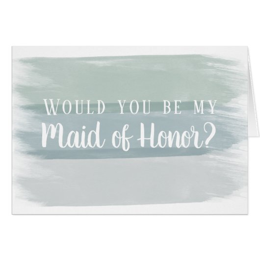 Aquarelle Brush Stroke Maid of Honor Proposition (Devant Horizontal)